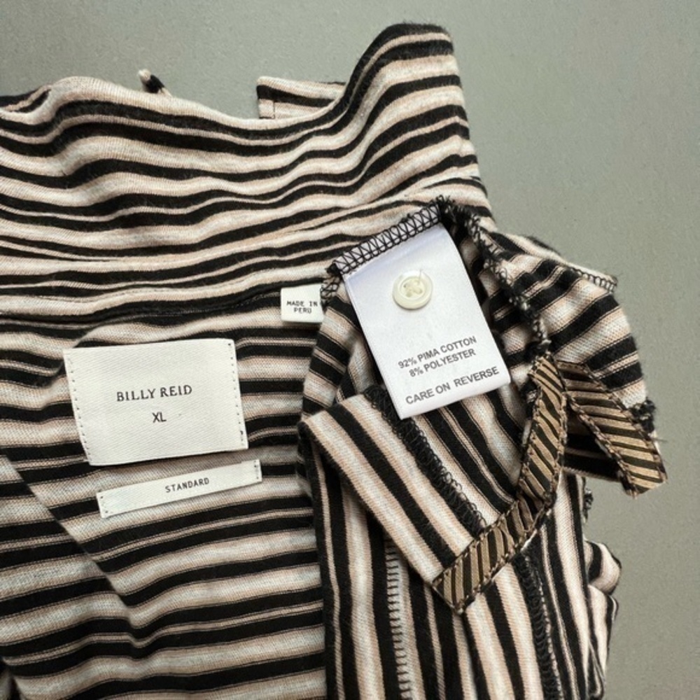 BILLY REID Striped Polo Pastel Luxury Designer Streetwear Tee Shirt - Picture 3 of 7